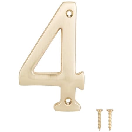 Prosource House Number, Character: 4, 4 in H Character, 2.28 in W Character N-Z044PB3L-PS