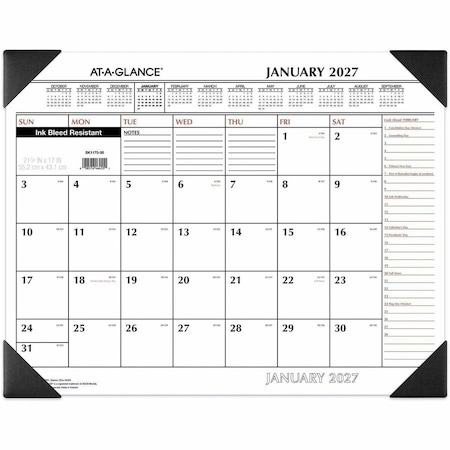 At-A-Glance Two-Color Monthly Desk Pad Calendar, 22 x 17, 2022 SK117000