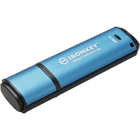 Kingston 64GB IRONKEY VAULT PRIVACY 50 AES-256 ENCRYPTED, FIPS 197 IKVP50/64GB