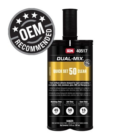 Sem Dual-Mix Urethane Adhesive, 7 oz Cartridge, Liquid, Black 40517