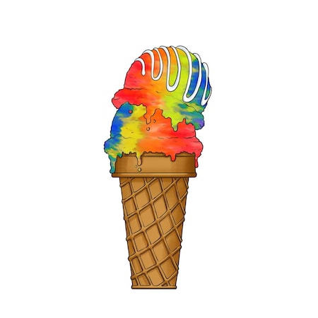 Back2Basics 4 ft. Double Scoop Rainbow Ice Cream BA4246529