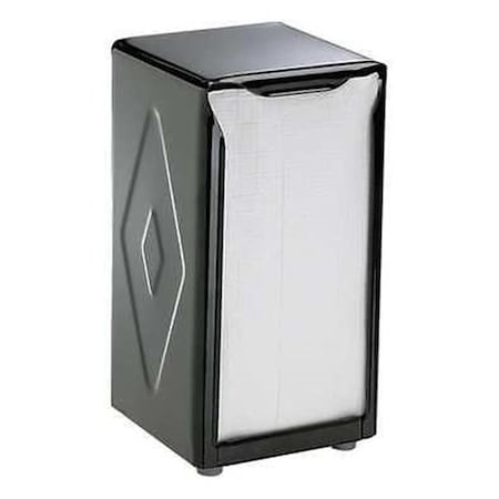 The Colman Group 3.75 x 4 x 7.5 in. Tabletop Napkin Dispenser, Tall Fold - Black SAN H900BK