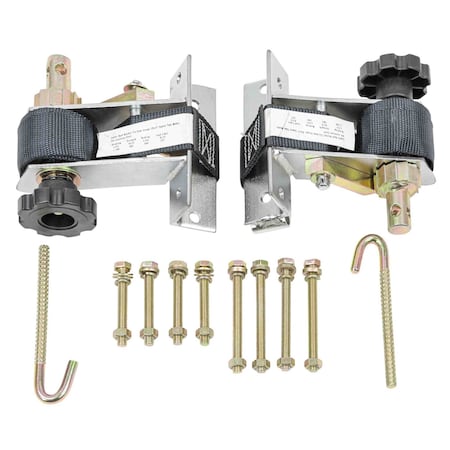 Mytee Products Ladder Rack Ratchet Tie-Down Straps Pair Square Tube Mount, 304 Stainless Steel RS-LR-Square-SS