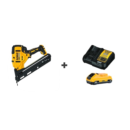 Dewalt Nail Gun, Finish Nail Head, Pistol, 18VDCW/ DCN650B/DCB230C