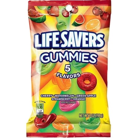 Lifesavers Gummi Candy, Cherry, Green Apple, Orange, Strawberry, Watermelon, 7 oz 402254