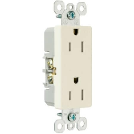 Legrand Straight Blade Receptacle, 5-15R, 15 A, 125V AC, 2 Pole, 3 Wire, Flush Mount, Grounded 885TRLACC8