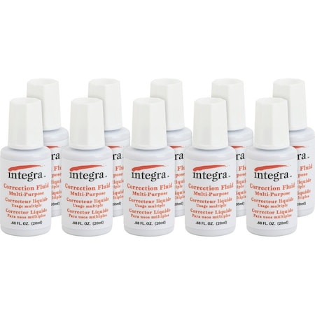 Integra Correction Fluid, Multipurpose, 20ml, 10/BX, White PK ITA01539BX