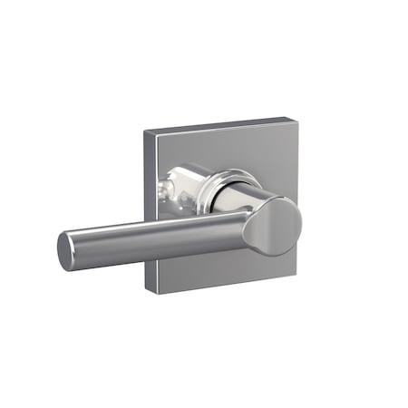 Schlage Residential Broadway Lever with Collins Rose Passage Lock with 16080 Latch and 10027 Strike Bright Chrome F10BRW625COL