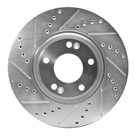 Dynamic Friction Co DFC Brake Rotor - Drilled and Slotted - Silver 631-03019L