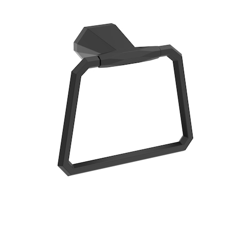 Amerock St. Vincent Matte Black Contemporary 5-9/16 in 141 mm Length Towel Ring BH36042MB