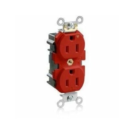 Leviton Lev-Lok Industrial Grade Tamper Resistant Duplex Receptacle, 15 Amp, 125 Volt MT562-IGR