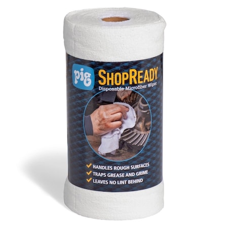 Pig SHOPREADY DISP WIPER - WHITE MICROFIBER, 50PK WIP450-WH