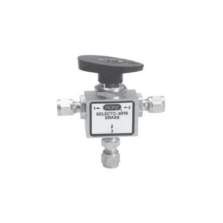 Hoke 7100 Series 3-Way Switching Ball Valves - 1/4in FNPT All Ports, 500 PSI, -40 Deg. To 350 Deg. F 7165F4Y