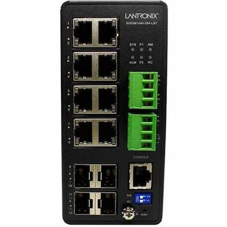 Transition Networks MANAGED HARDENED SWITCH, 8 10/100/1000BASE-T, 4 100/1000 SFP SISGM1040-284-LRT