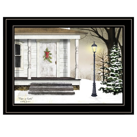 Homeroots Peace On Earth 3 Black Framed Print Wall Art 404341