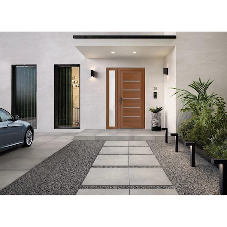 Vdomdoors Front Exterior Prehung Metal-Plastic Door, Manux 8415 Walnut, Side Sidelite Transom, Office Commerc MANUX8415EXD-WLN-W30+14xH80-RH
