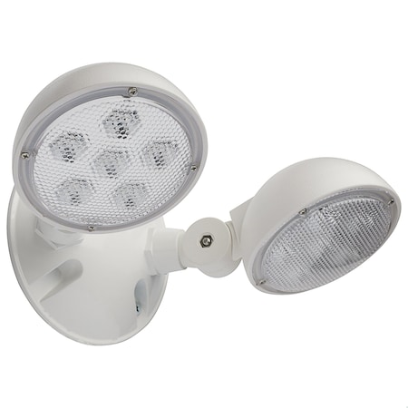 Satco Remote Emergency Light 1.5W Weatherproof Low Power Dual Head White Finish 3.6 V 67/143