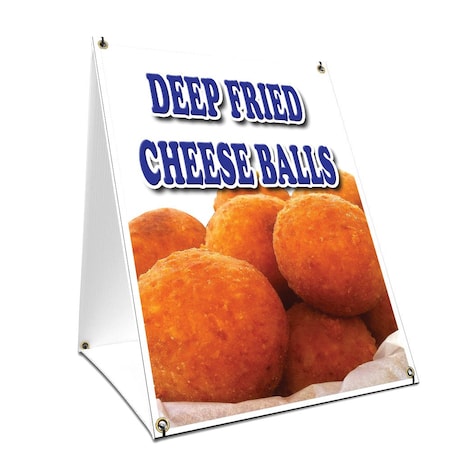 Signmission Deep Fried Cheese Balls, 36 Inch x 24 Inch A-frame Yard Sign, Plastic Sign SBC-2436-Deep Fried Cheese Balls