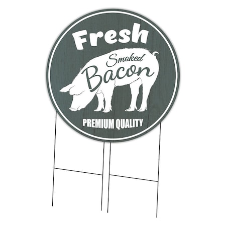 Signmission Market Fresh Smoked Bacon Double Sided Corrugated Plastic Circle Yard, 36-CIR-WS-Fresh Smoked Bacon C-36-CIR-DS-WS-Fresh Smoked Bacon