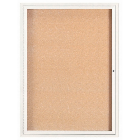 Aarco Illuminated Enclosed Bulletin Board w/ White Powder Coated Al Frame, 48''Hx36''W DCC4836RIW