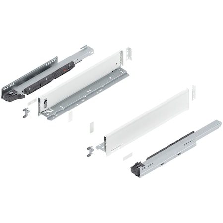 Blum 18in. M Height Legrabox Silk White Drawer Set, 125 Lbs Weight Rating 770M45S0S