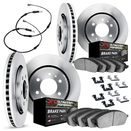 Dynamic Friction Co DFC Brake Rotor- Heavy Duty Brake Pad includes Hardware and Sensor 6424-47003