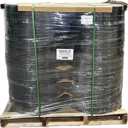 Zoro Select Plastic Strapping, 3,000 lb, Black, PK12 8850306B18W-AAR-PLT