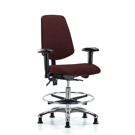 Blue Ridge Ergonomics Fab Med Bench Chair, Bk, CF, Glds, Bur, 6-Way Adjustable, 22" to 29" Height, Burgundy BR-FMBCH-MB-CR-T1-A1-CF-RG-F41