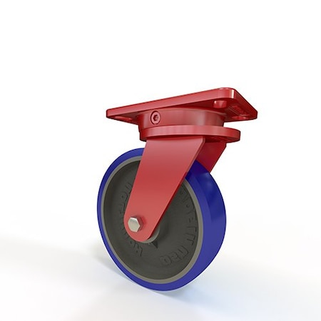 Hamilton Ergo-X2 Swivel Caster, 8" x 2" Ergo-Glide Polyurethane (85A) on Cast Iron Wheel S-ERGO-8SPB