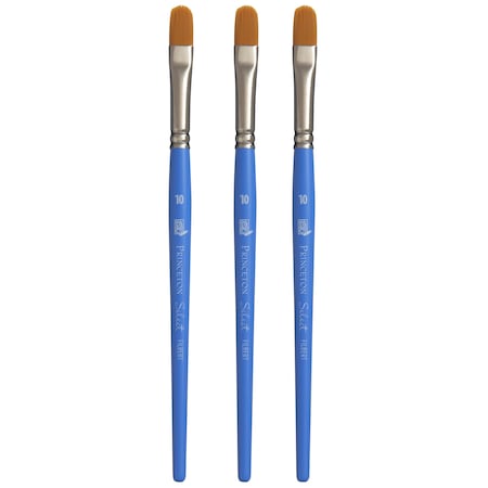 Princeton Select Artiste Filbert Brush, Synthetic, Short Handle Mixed Media, Size 10, 3PK P3750FB10