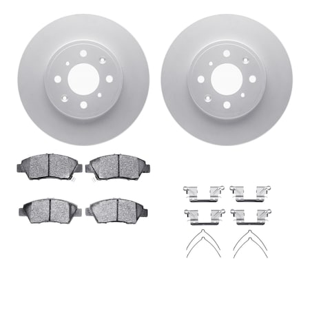 Dynamic Friction Co DFC GEOSPEC Coated Rotors with 5000 Brake Pads - Ceramic and Hardware 4512-59141