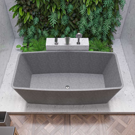 Alfi Brand 70.875 in L, 35.4 in W, Gray Matte, Concrete ABCO71TUB