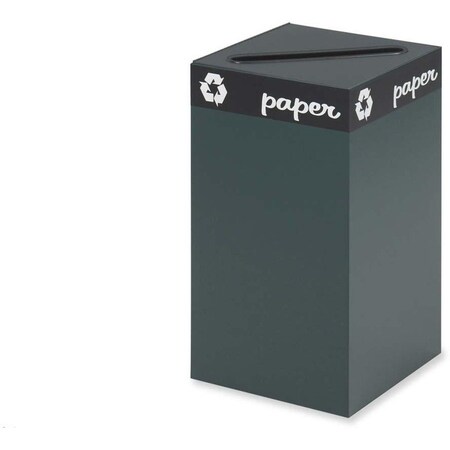 Safco 25 gal Square Trash Can, Open Top, Green, Heavy Gauge Steel, 1 Openings 2981GN