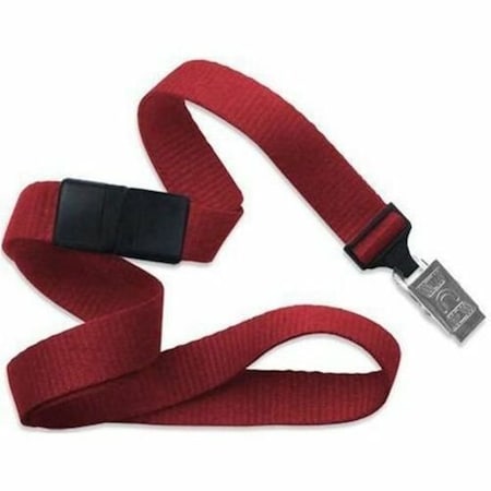 Brady LANYARD STANDARD, RED, 5/8in FLAT WOVEN BREAK-AWAY LANYARD W/NICKEL PLATED STEEL U CLIP 2138-6006