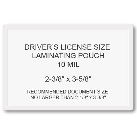 Sircle SircleLam Drivers License Pouches- 10 mil, 100PK DL-10
