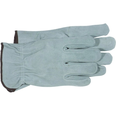 Boss 4065J Gloves, XL, Keystone Thumb, Open, Shirred Elastic Back Cuff, Cowhide Leather, Gray B81162-XL