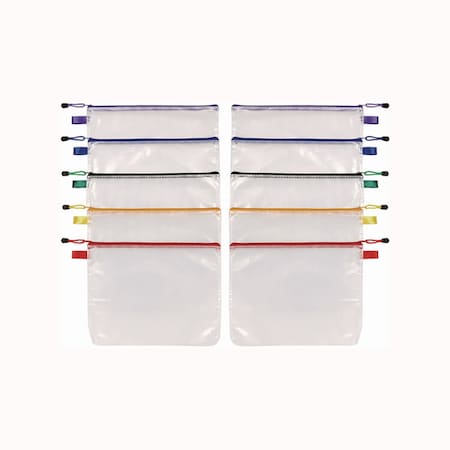 Oxford Poly Travel Pouch Set, 13.19in x 10.44in, Assorted Colors, 10PK 77707