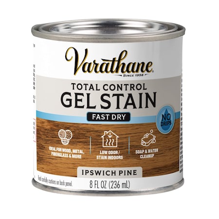 Varathane One Step Water-Based Gel Wood Stain, Ipswich Pine, 1/2 Pint 245272