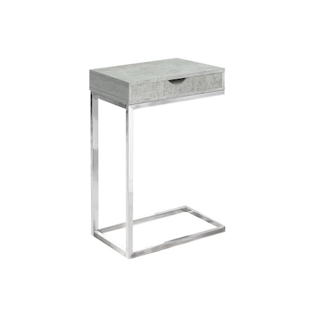 Homeroots 10.25" X 15.75" X 24.5" Grey Finish And Laminated Metal Accent Table 333170