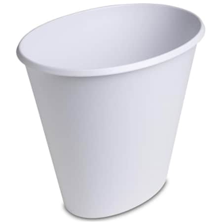Sterilite 10 Quart White Oval Wastebasket, 12PK 10198012