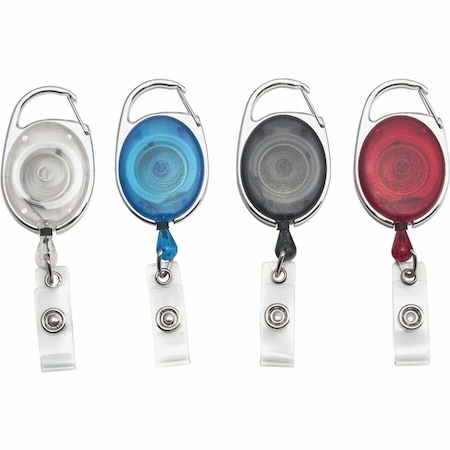 Advantus Retractable CarabinerStyle ID Reel, Assorted, 20PK AVT75552