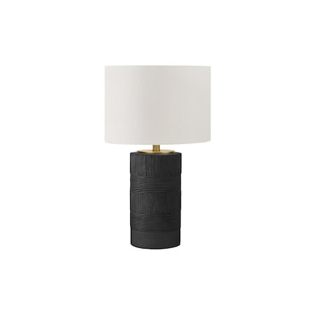 Homeroots 24" Black Cylinder Table Lamp With Ivory Drum Shade 545806