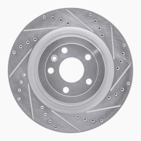 Dynamic Friction Co DFC Brake Rotor - Drilled and Slotted - Silver 631-54266R