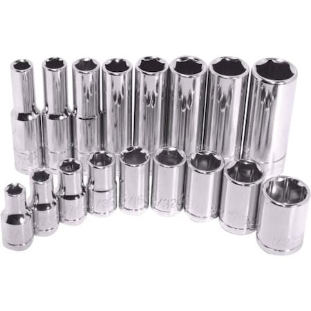 K-Tool International 1/4" Drive, 3/8" SAE Socket, 6 Points, Stnd 6Pt, 1/4"Dr, 3/8 KTI-21112