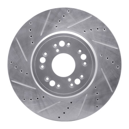 Dynamic Friction Co DFC Brake Rotor - Drilled and Slotted - Silver 631-75008L