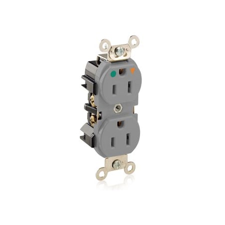 Leviton Hospital Grade Duplex Receptacle, 15 Amp, 125 Volt 8200-IGG