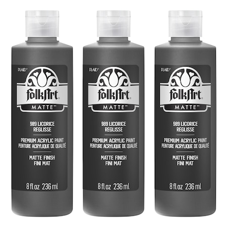 Folkart Acrylic Paint, Matte, Acrylic Base, Licorice 989