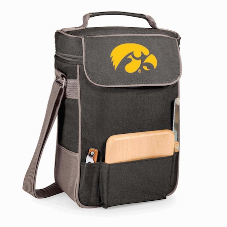 Picnic Time Family Of Brands NCAA Iowa Hawkeyes Duet Wine and Cheese Tote Bag 623-04-175-224-0