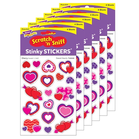 Trend Sweet Hearts/Cherry Mixed Shapes Stinky Stickers, 72-Piece Set, 6PK T83040