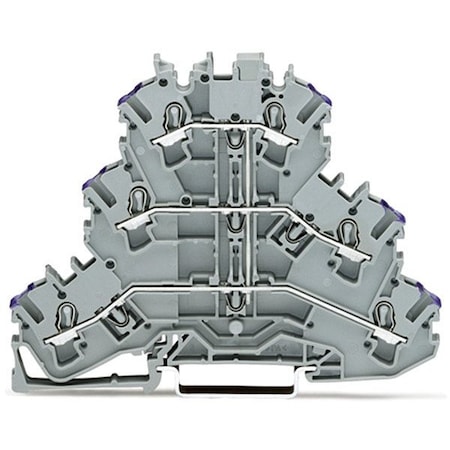 Wago Terminal Block, 3.67" L, 500V, Gray 2002-3208